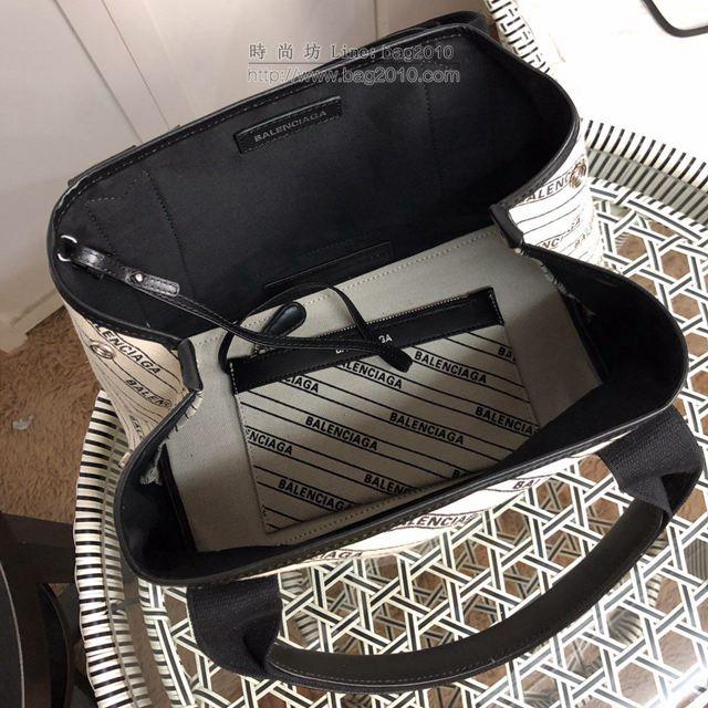 Balenciaga女包 巴黎世家最新款斜條紋字帆布包 Balenciaga斜條紋字新版一行字 中號手提包  csbl1181